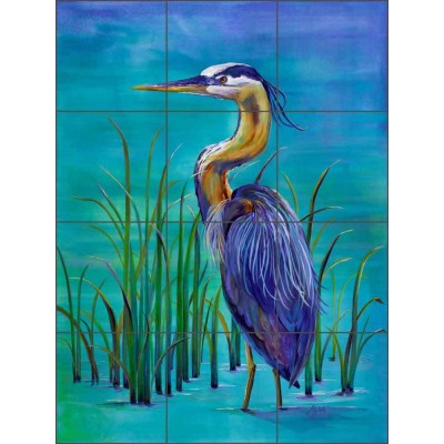 Ceramic Tile Mural Kitchen Backsplash Libby Heron Wildlife Art SLA055   112175777803